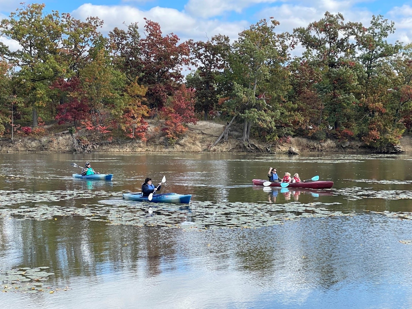 Youth kayaking on the River